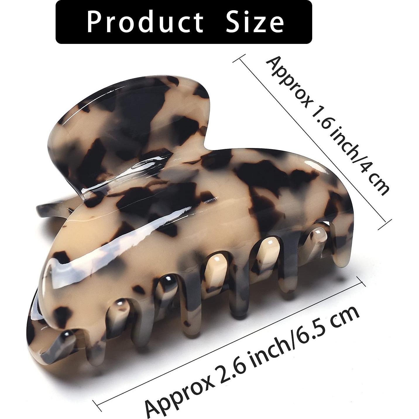 3 Clips de Garra de Cabello Medianos Dragon Fashion - Estampado Leopardo