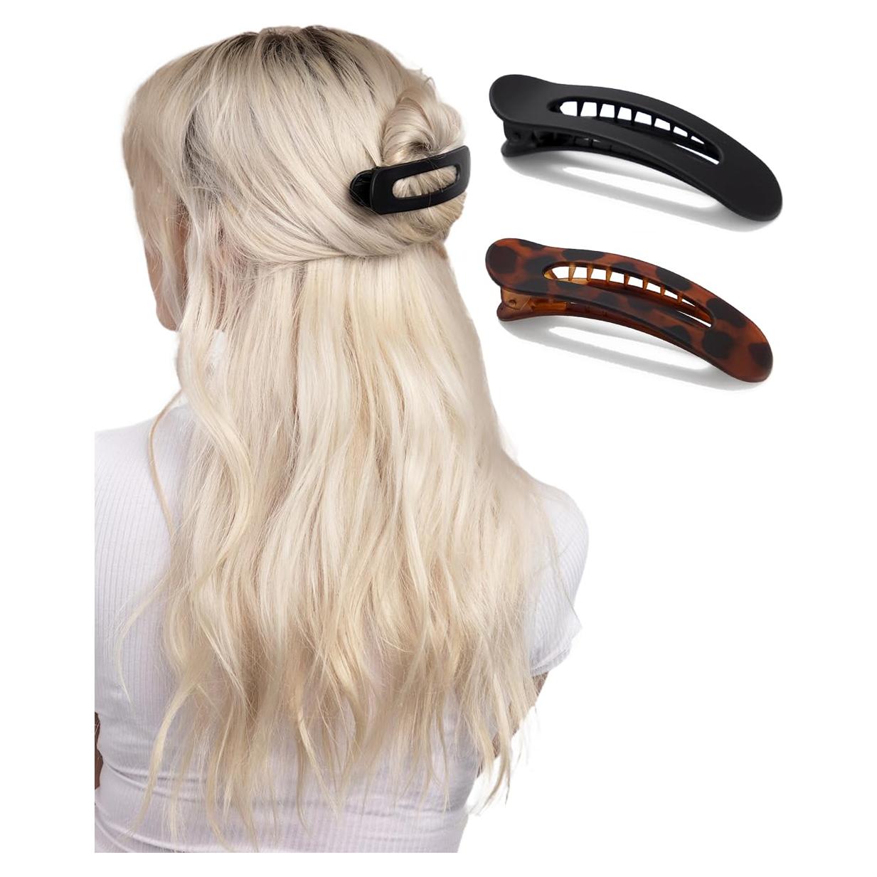 Pinzas Planas Kitsch 2pc - Fuerte Sujeción y Diseño Cómodo