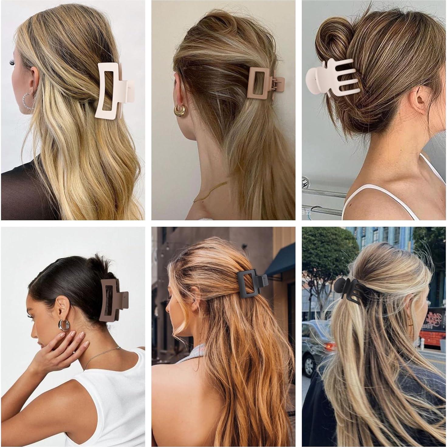 Clips de Garra para Cabello SMKSL - 12 Pcs, 3 Tamaños, Marrón y Negro