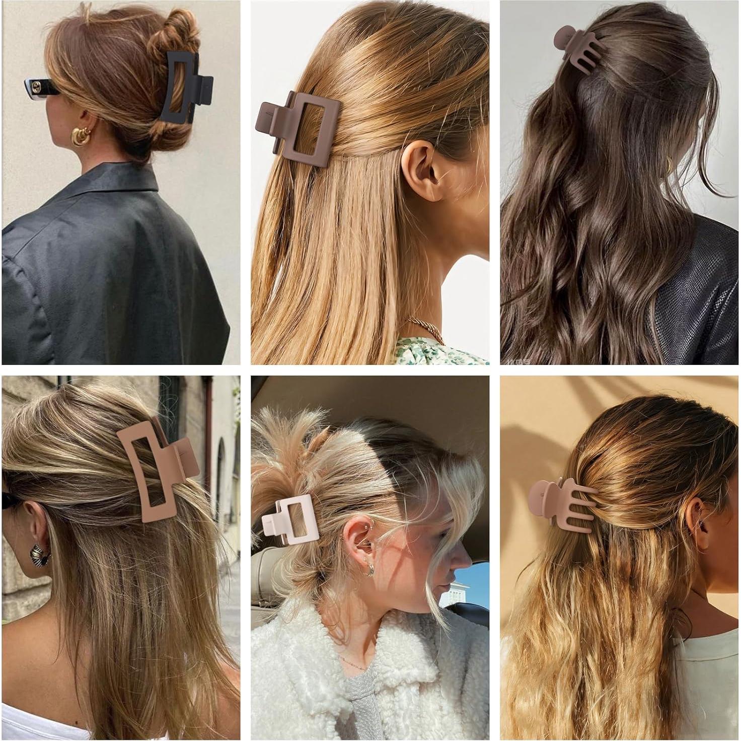 Clips de Garra para Cabello SMKSL - 12 Pcs, 3 Tamaños, Marrón y Negro