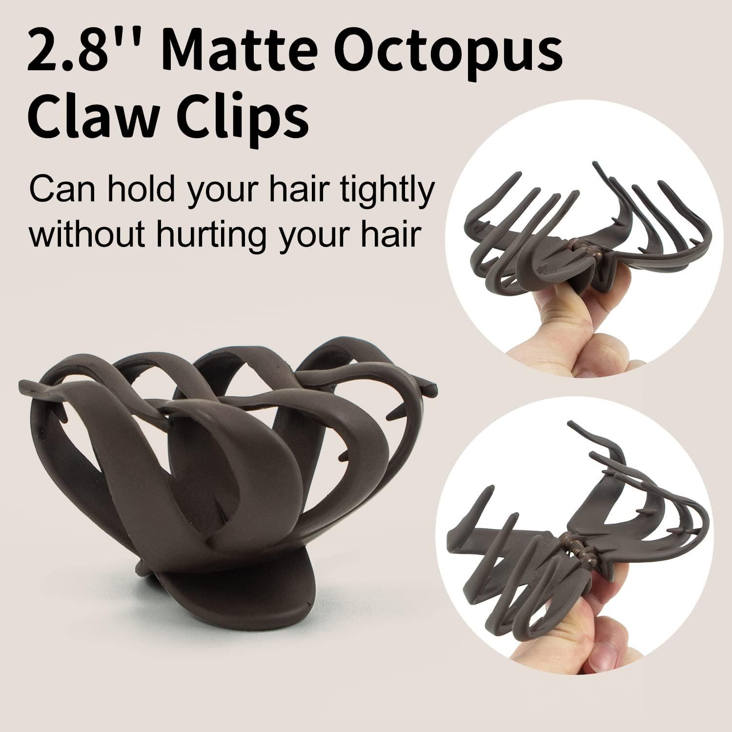 Pinzas de Cabello Octopus Medianas Maorulu Antideslizantes