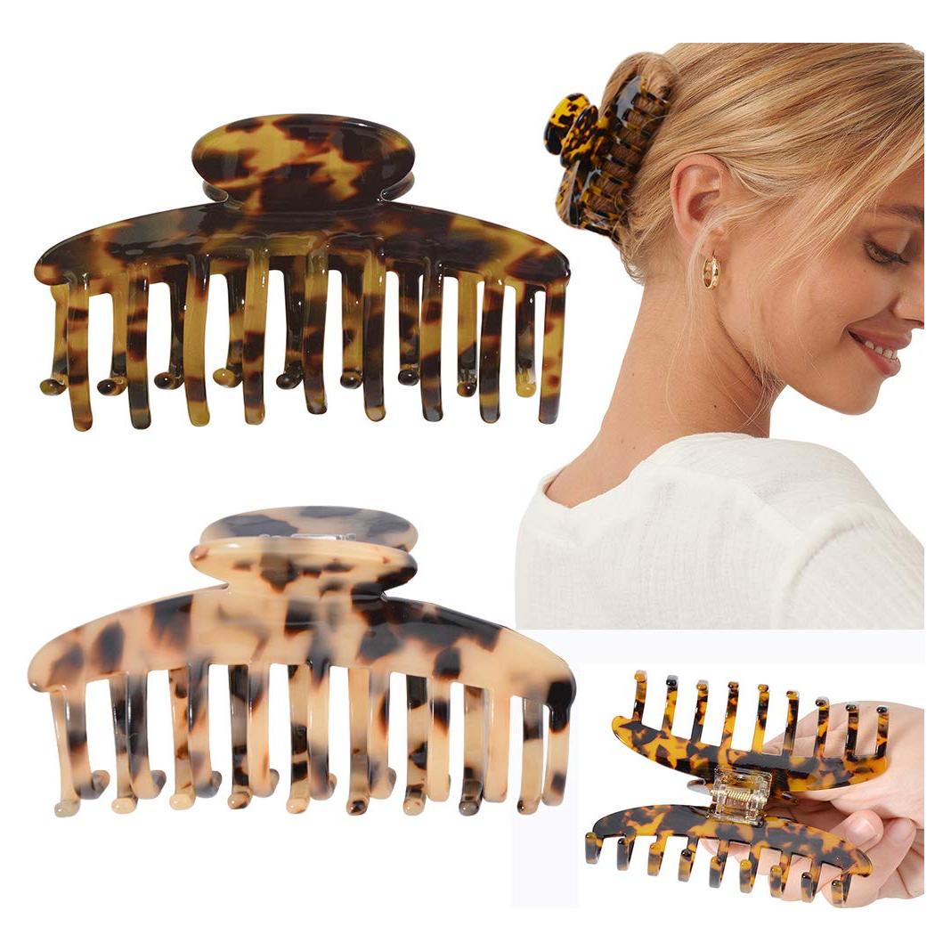 Pinzas para el cabello Aileam Tortuga y Plátano 9.7 cm 2 Piezas