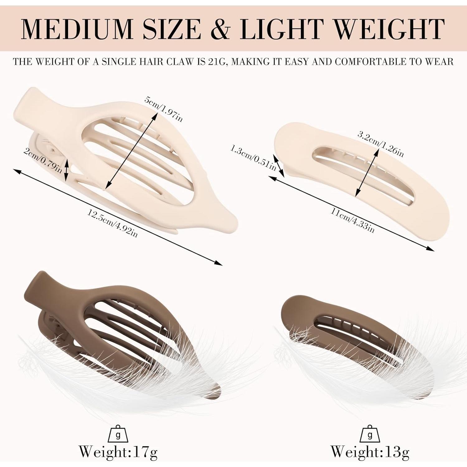 8 Clips de Pelo Planos Obeoby para Cabello Fino - 2 Estilos