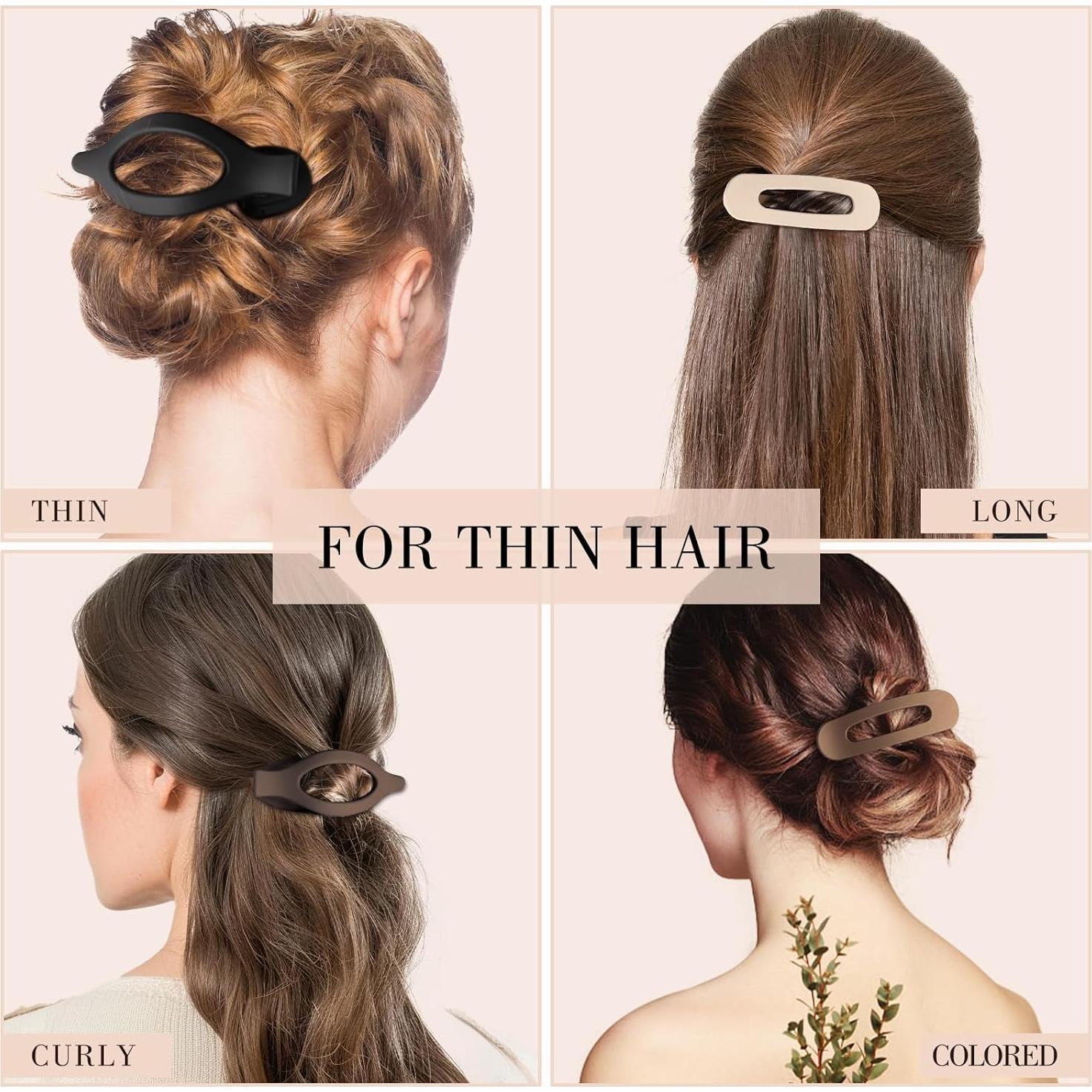 8 Clips de Pelo Planos Obeoby para Cabello Fino - 2 Estilos