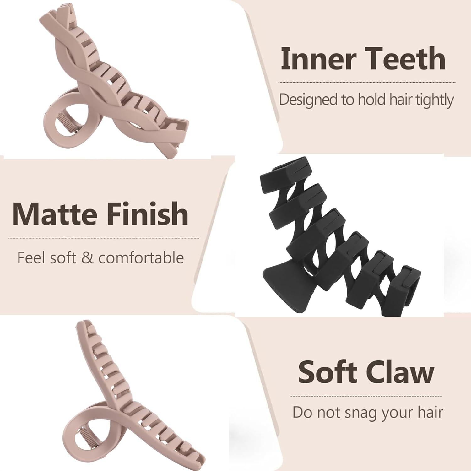 Paquete de 8 Clips de Garra Grandes CENTSTAR Antideslizantes