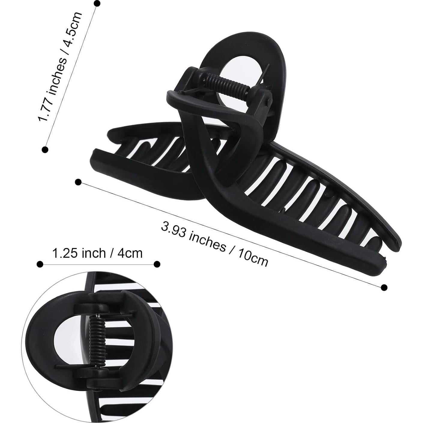 5 Clips de Garra Grandes AWAYTR para Cabello Grueso Negro Mate