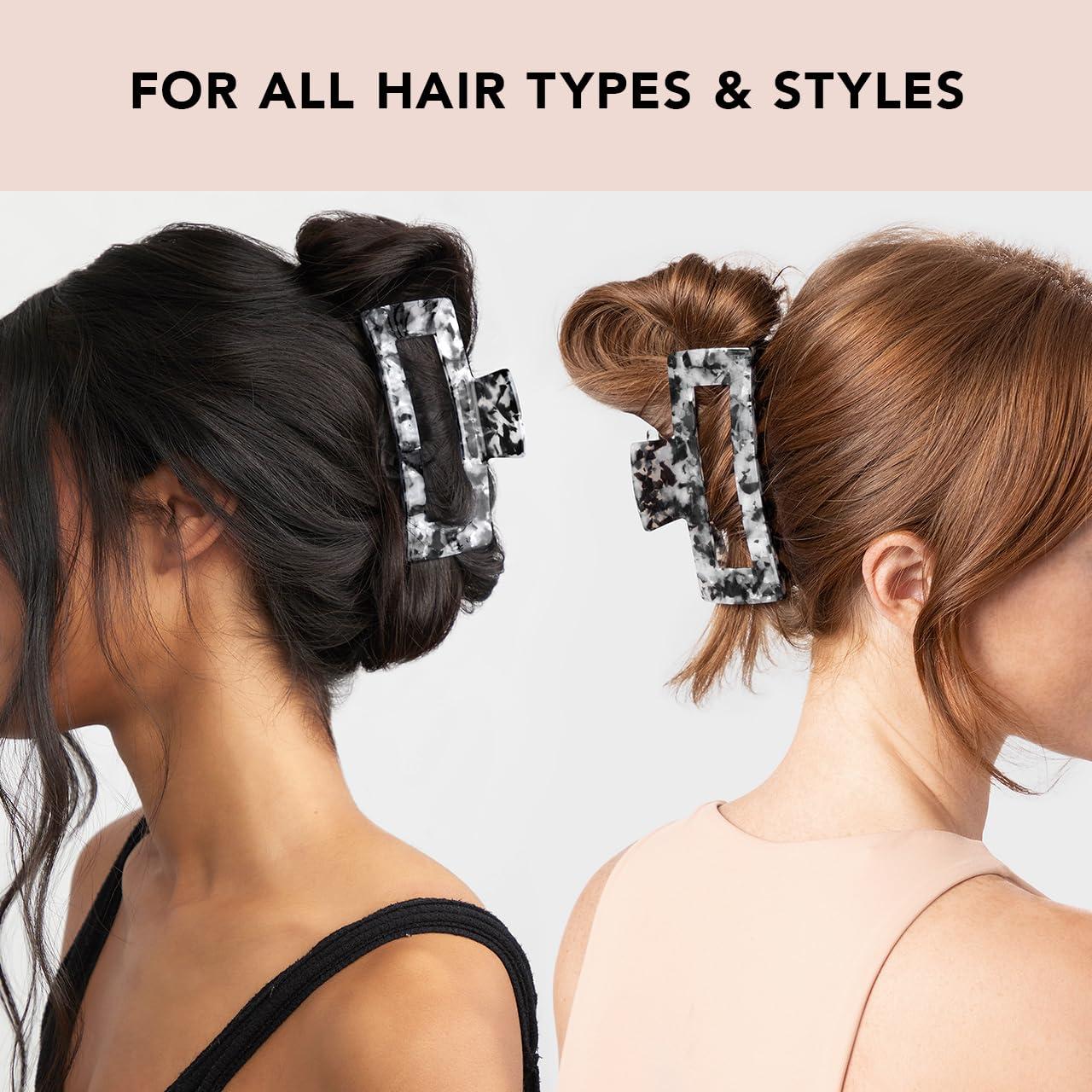 Clip de Garra Grande Kitsch para Cabello Negro - 12cm