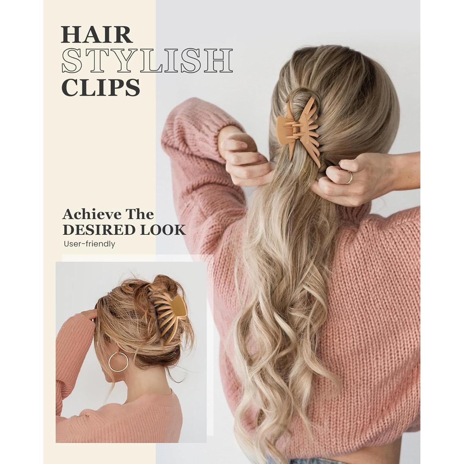 Pinzas de Garra Extra Grandes OPAUL para Cabello Grueso - 4 Colores