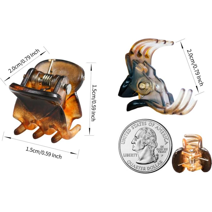 60 Clips de Garra Mini SmileStrands - Sujeción Fuerte, 3 Colores