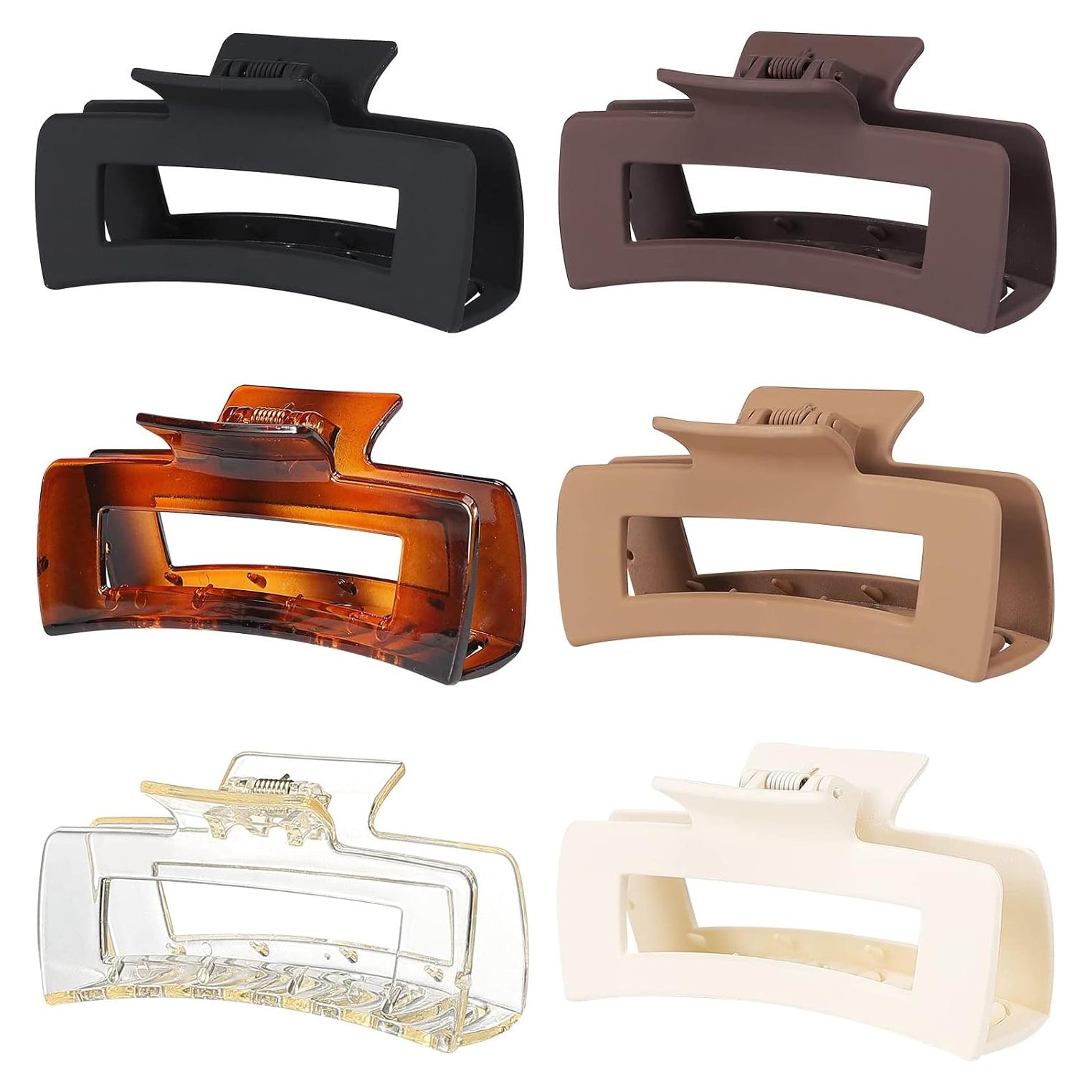 Pinzas de Pelo Grande 6 Pcs Sisiaipu Antideslizantes Ámbar