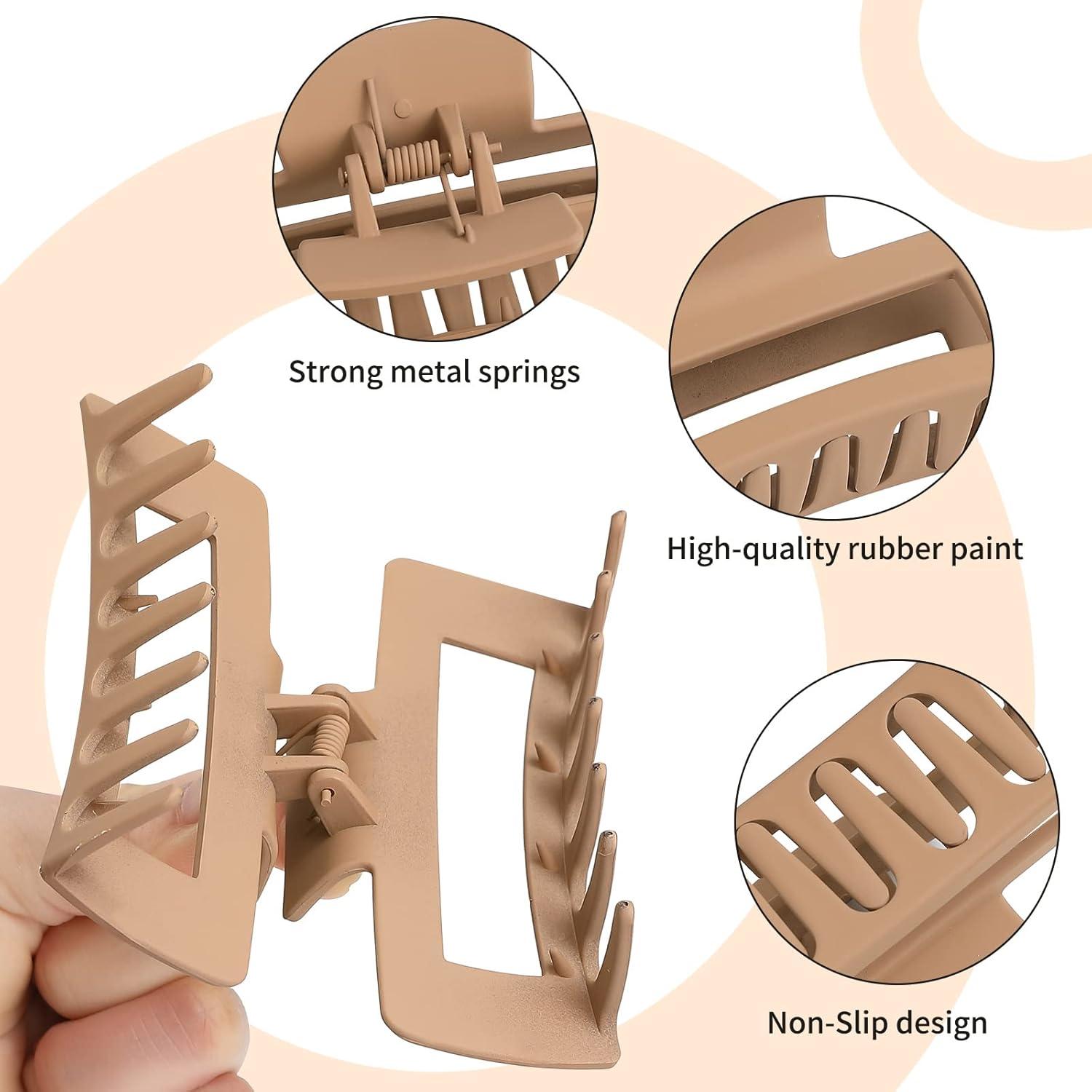 Pinzas de Pelo Grande 6 Pcs Sisiaipu Antideslizantes Ámbar