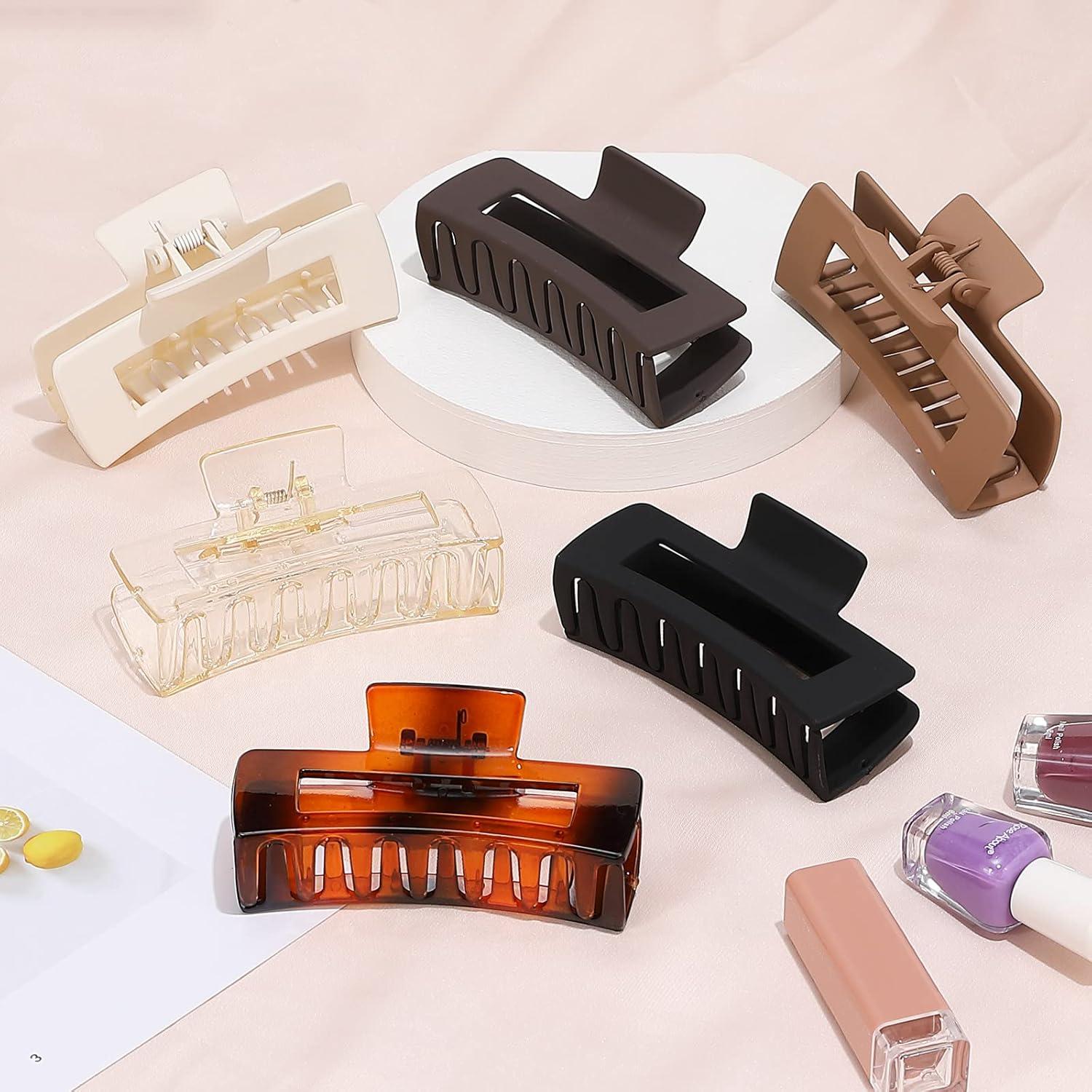 Pinzas de Pelo Grande 6 Pcs Sisiaipu Antideslizantes Ámbar