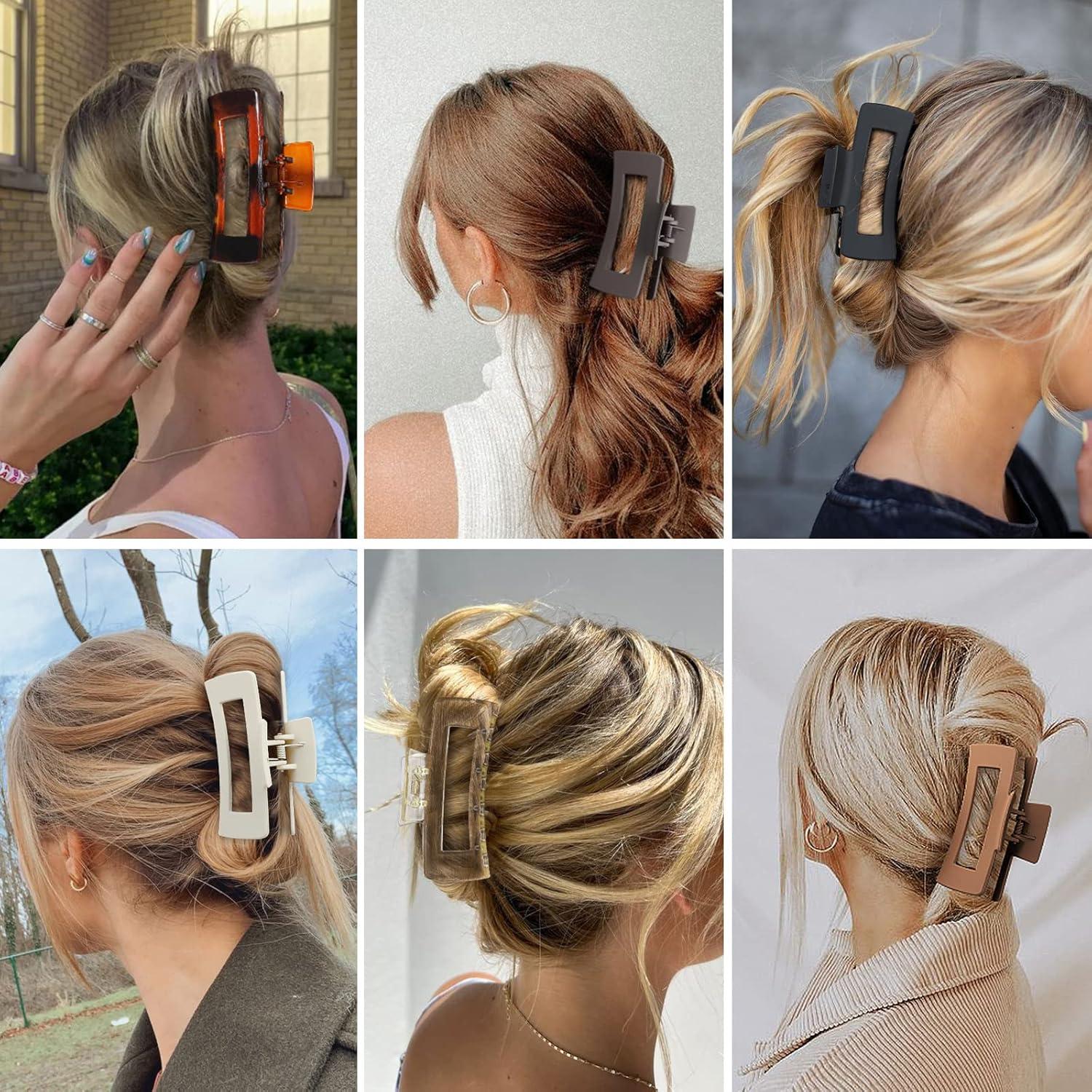 Pinzas de Pelo Grande 6 Pcs Sisiaipu Antideslizantes Ámbar