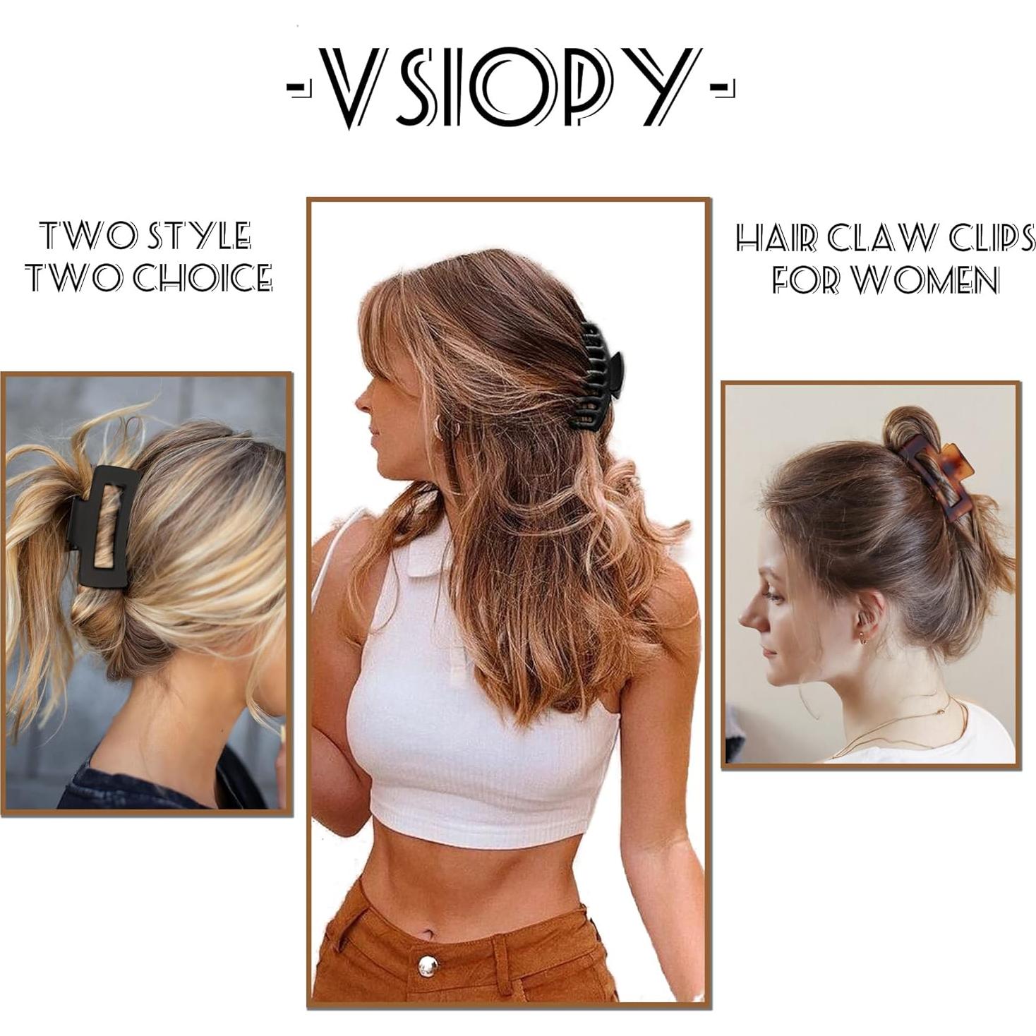 Clips de Pelo de Garra Vsiopy 6 Piezas 8.89 cm Antideslizantes