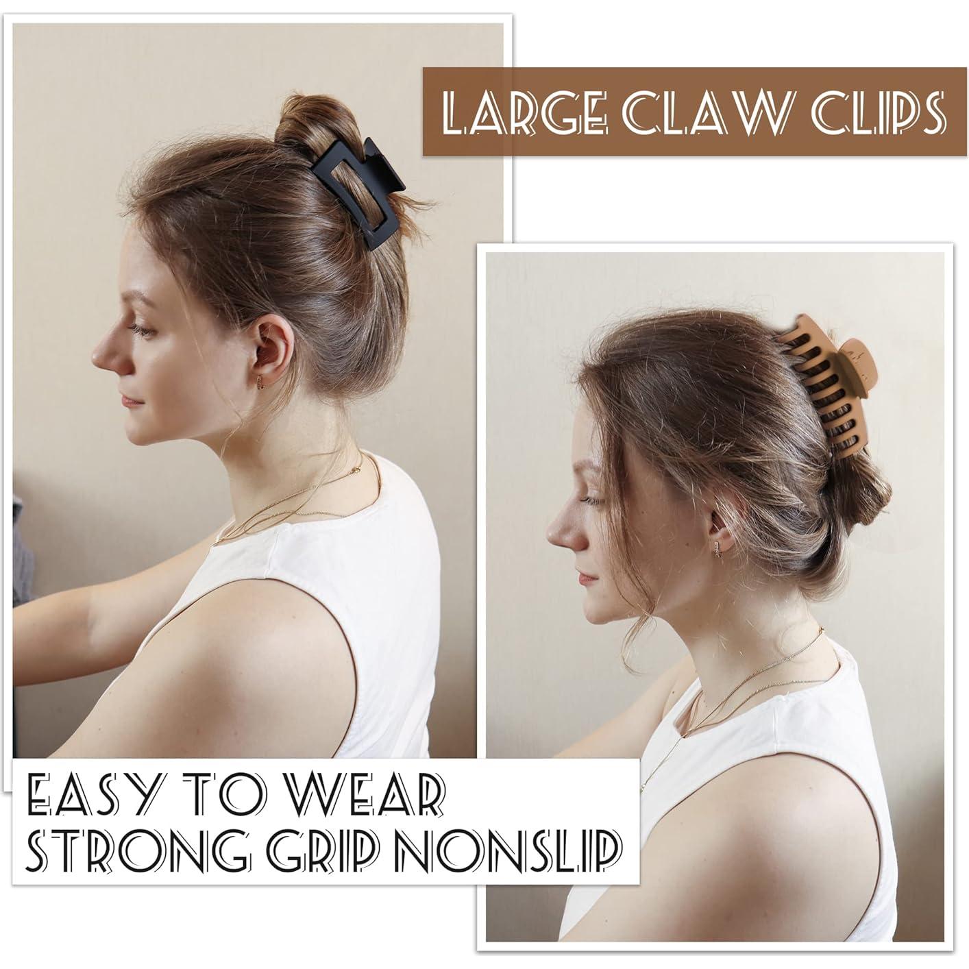 Clips de Pelo de Garra Vsiopy 6 Piezas 8.89 cm Antideslizantes