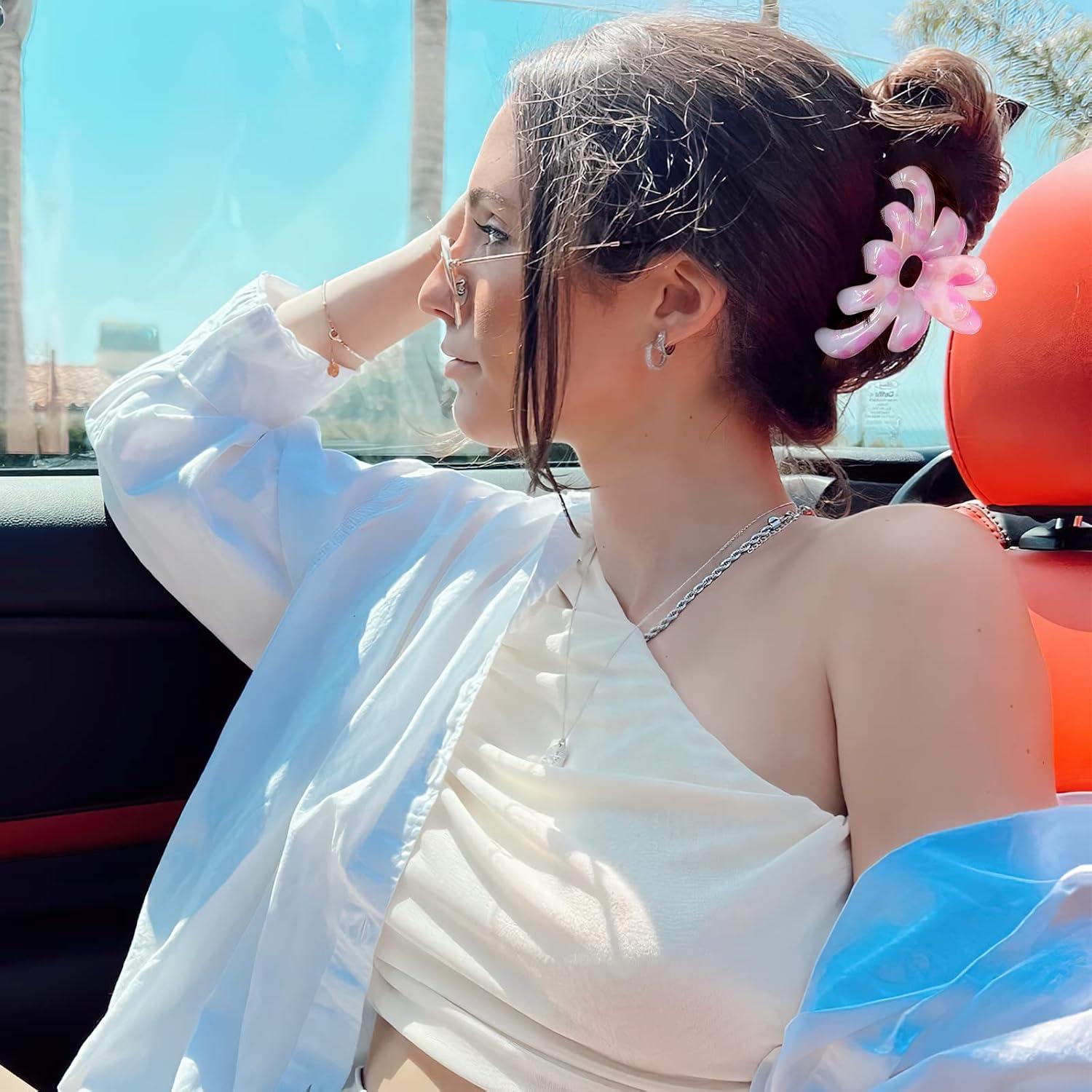 Pinzas para el cabello GQLV - 3PCS Multicolor Antideslizantes