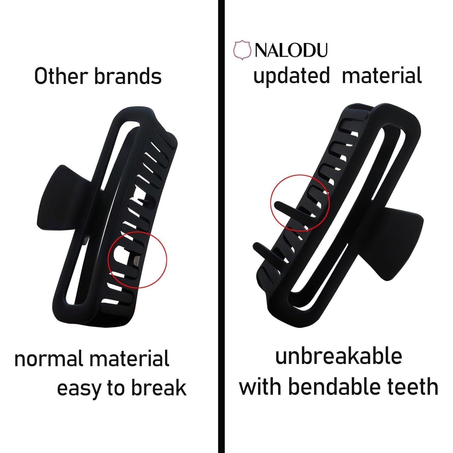 Pinzas para Cabello Irrompibles Nalodu 12.7 cm Neutras - 2 Piezas