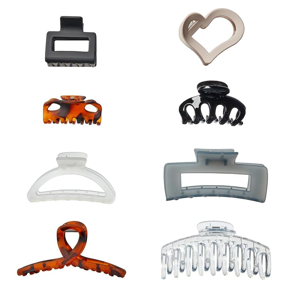 Set de 8 Clips de Garra Scunci Conair - Neutros y Variados