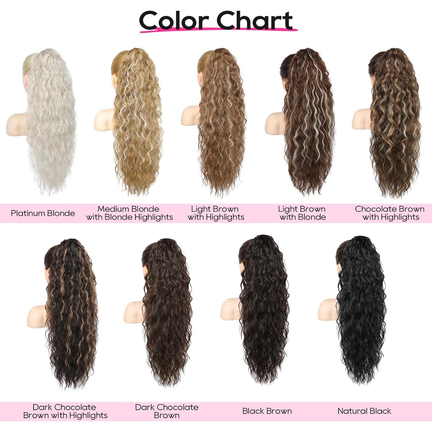 Extensión de Cola de Caballo Rizada REECHO 76.2 cm Marrón Chocolate