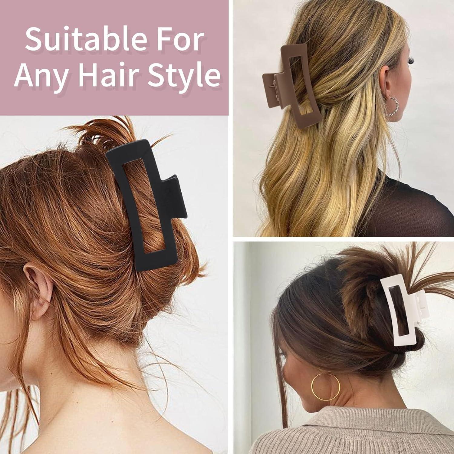 6 Clips de Garra Extra Grande Glaudmeiss para Cabello Grueso