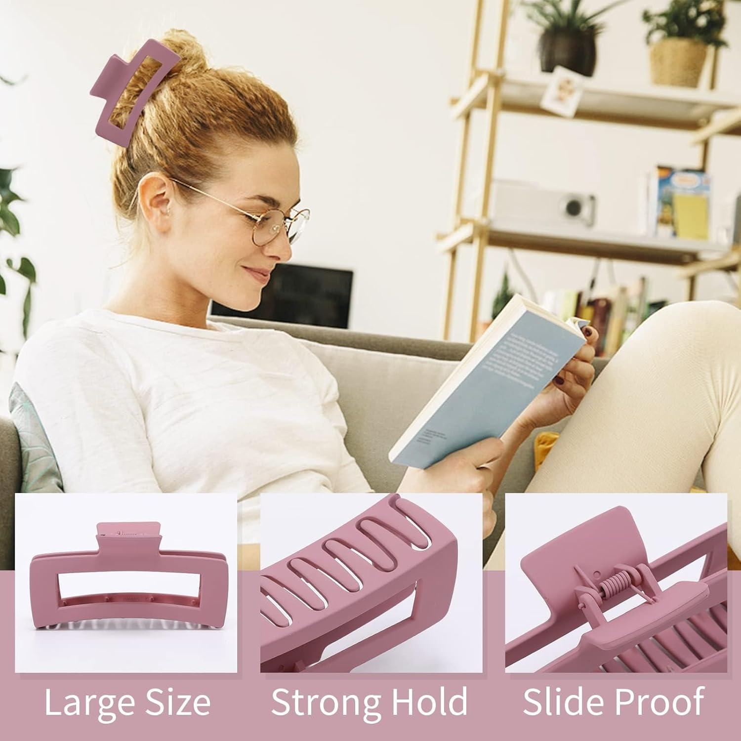 6 Clips de Garra Extra Grande Glaudmeiss para Cabello Grueso