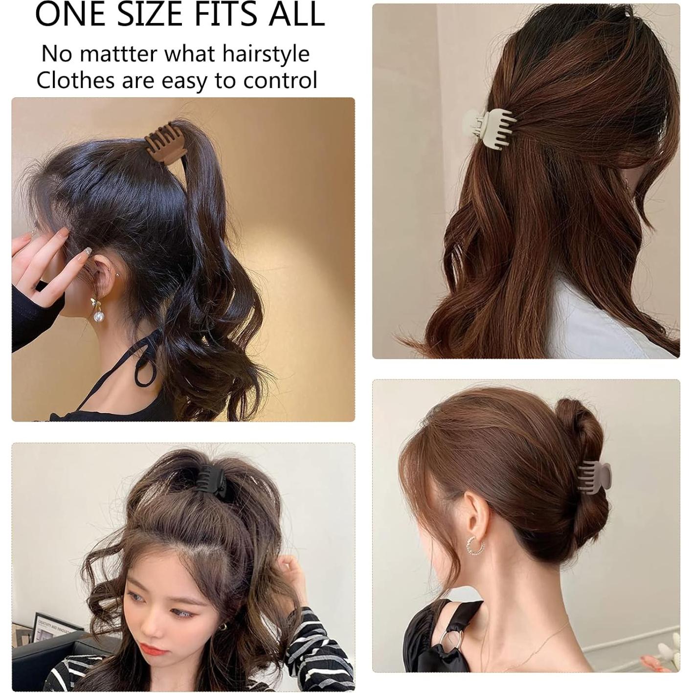 Clips de Pelo Mate Doble Fila Viabty - 8 Piezas para Cabello Fino