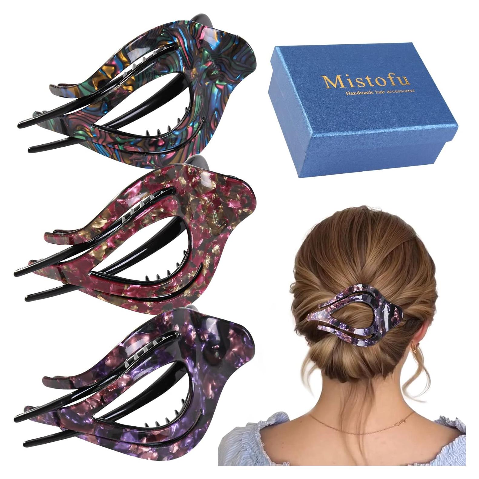 3 Pinzas para el Cabello Mistofu Concorde Francesa Antideslizantes