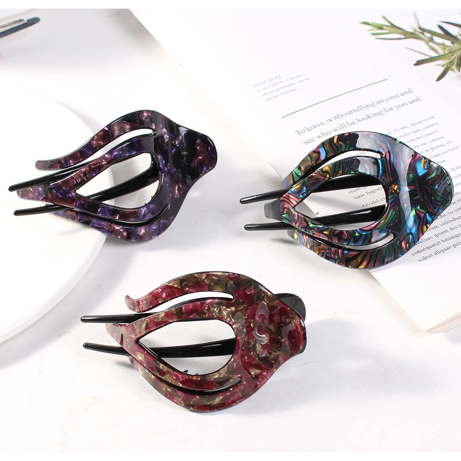 3 Pinzas para el Cabello Mistofu Concorde Francesa Antideslizantes