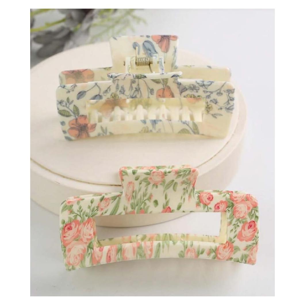 Pinzas para el cabello Tobeffect - 3 unidades 10 cm con diseño floral