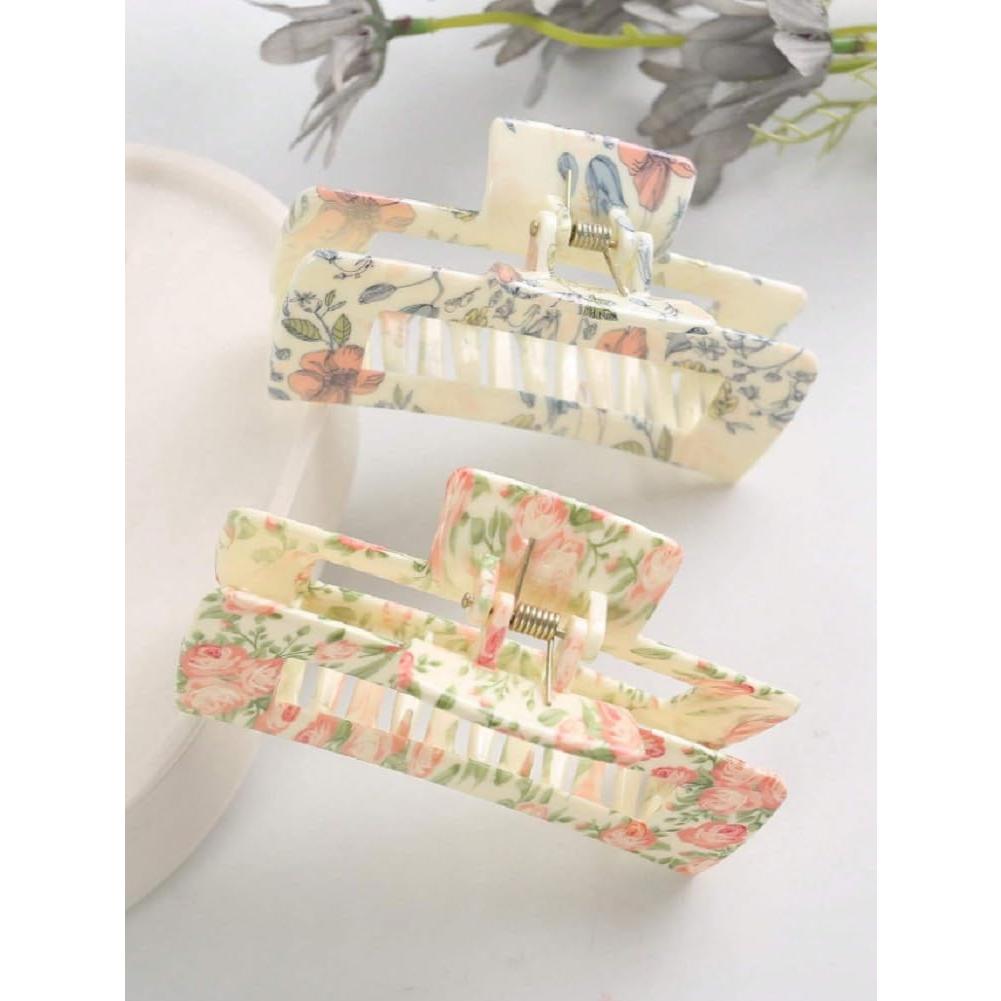 Pinzas para el cabello Tobeffect - 3 unidades 10 cm con diseño floral