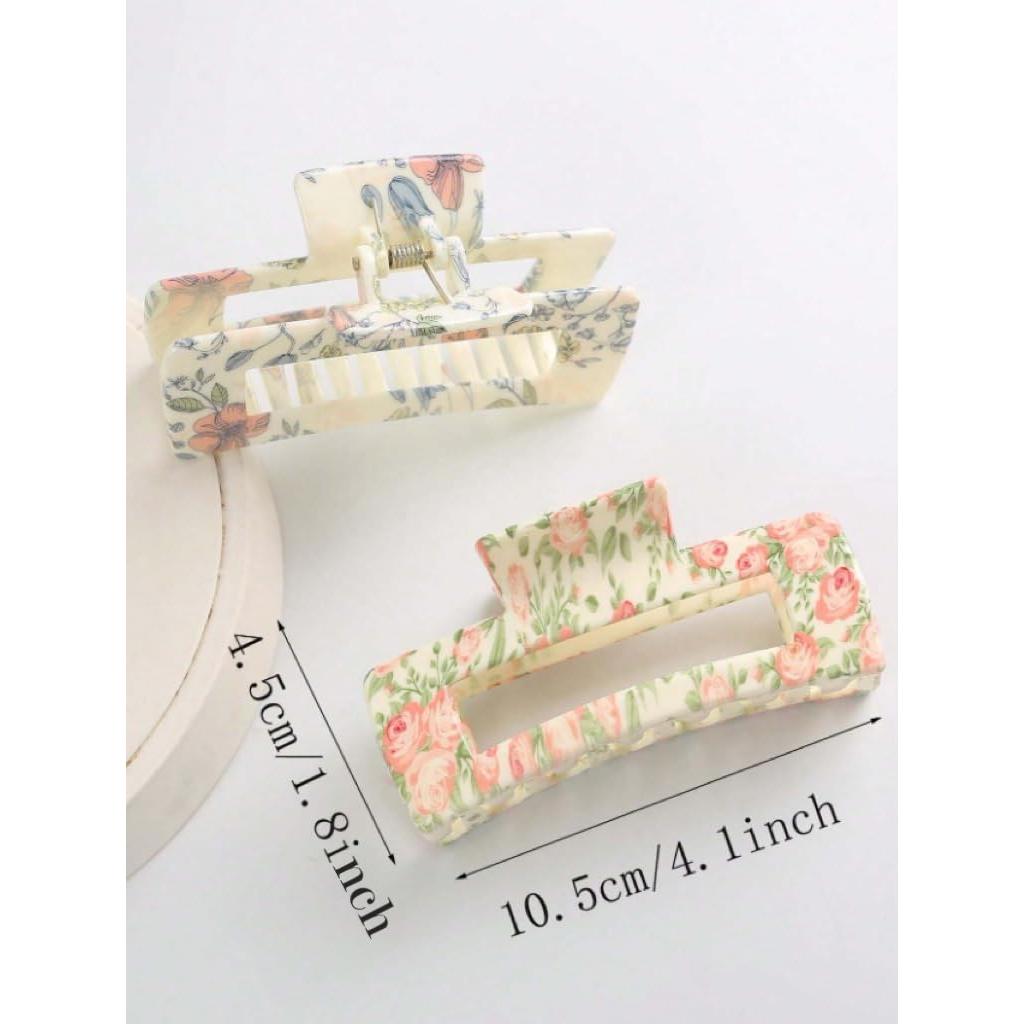 Pinzas para el cabello Tobeffect - 3 unidades 10 cm con diseño floral