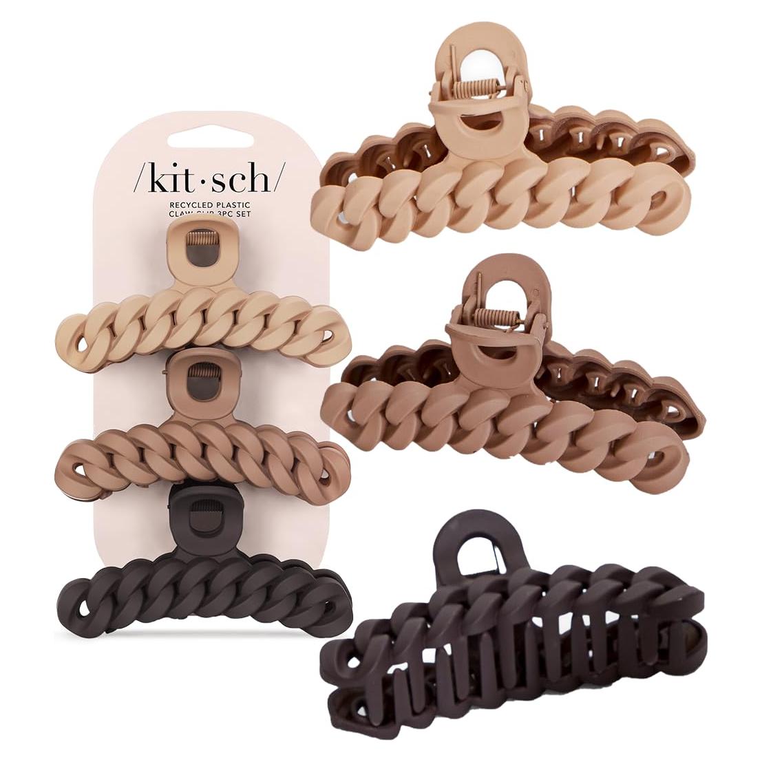 Set de 3 Clips de Garra Grandes Kitsch para Cabello Grueso
