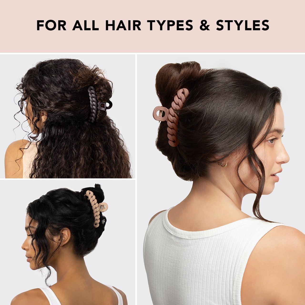 Set de 3 Clips de Garra Grandes Kitsch para Cabello Grueso