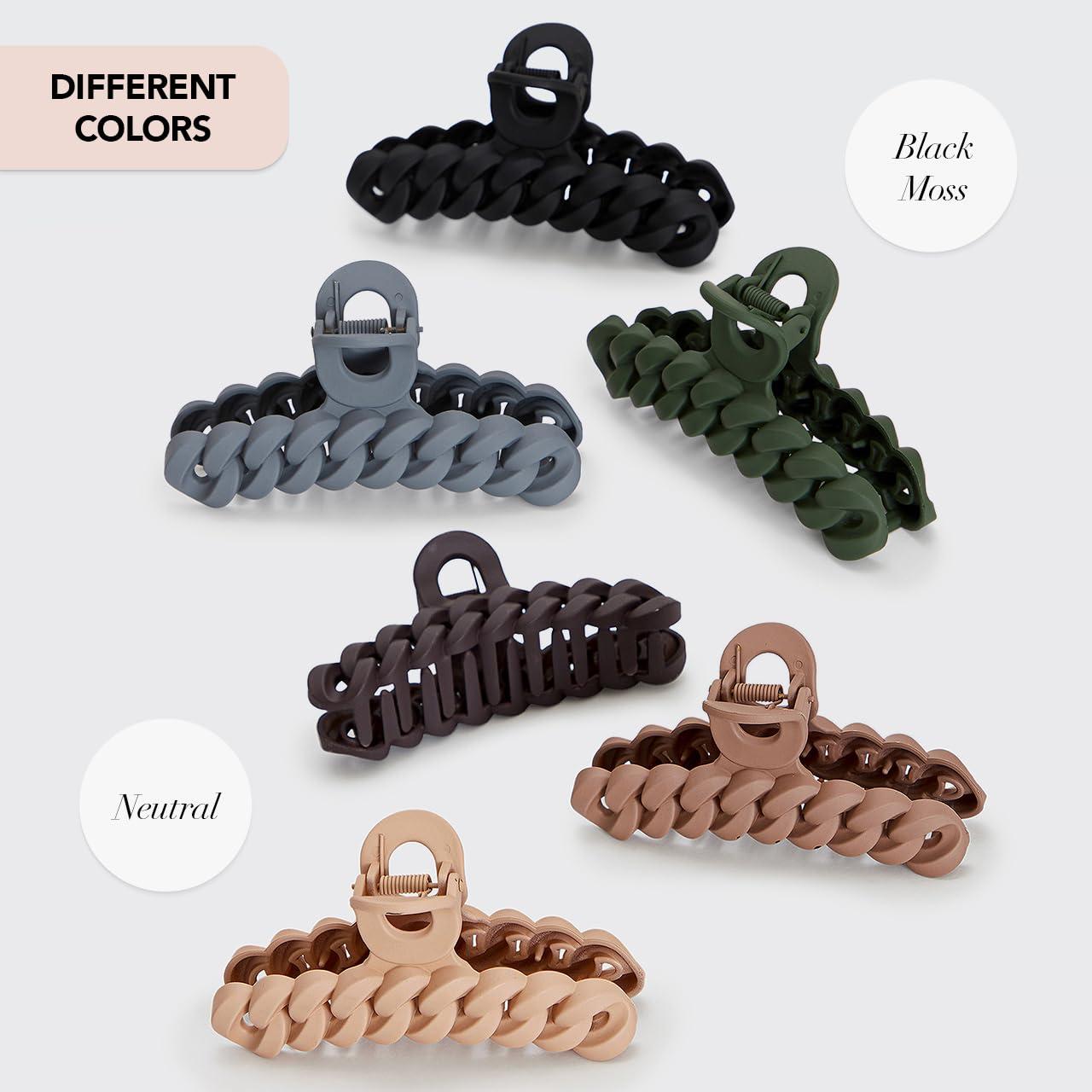 Set de 3 Clips de Garra Grandes Kitsch para Cabello Grueso