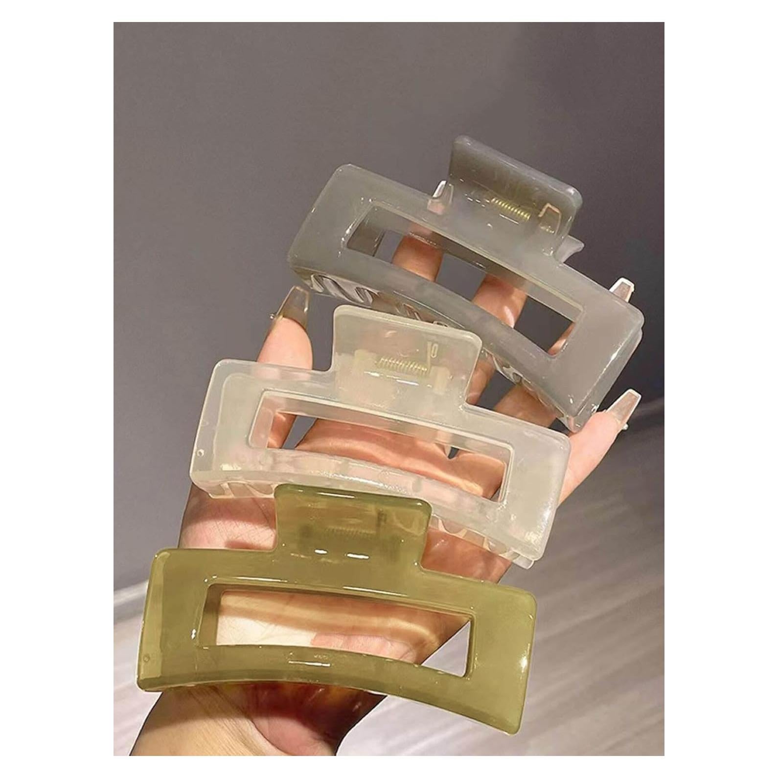 Pinzas para el cabello TEBIEKOY grandes 12.7 cm 4 colores