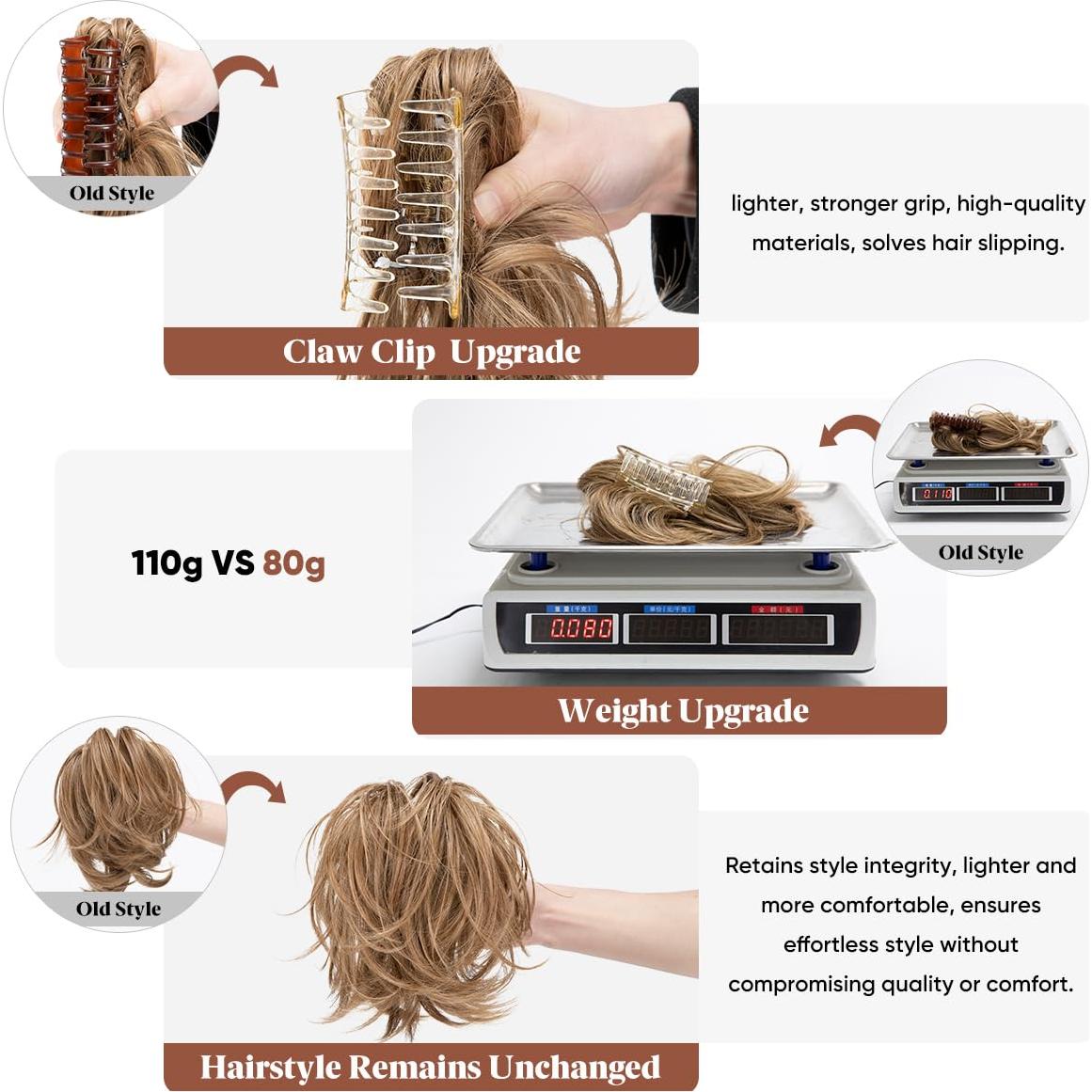 Extensiones de Cabello Sintético CJL HAIR Coleta Corto Rubio Sucio