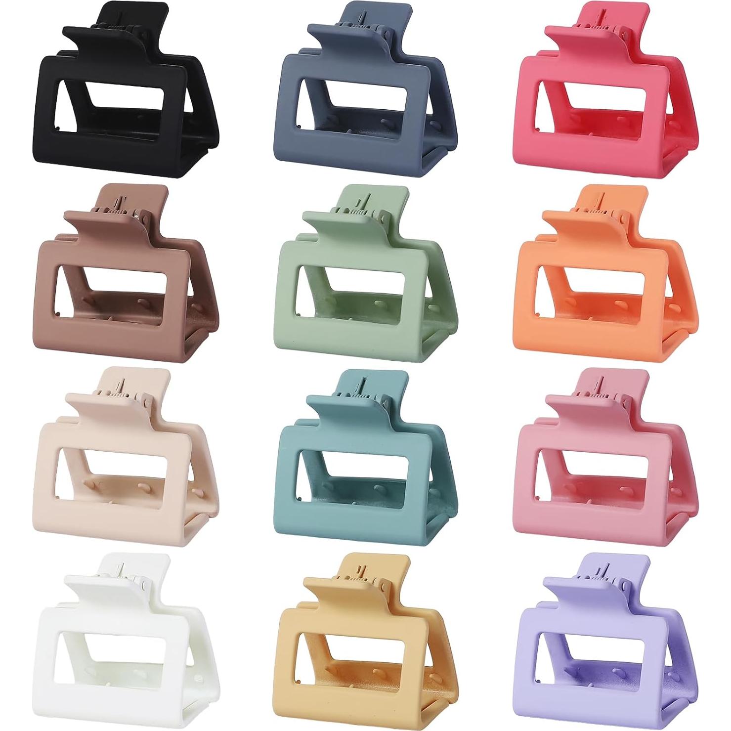 Clips de Garra para Cabello Medianos 12 Pcs - Colorido