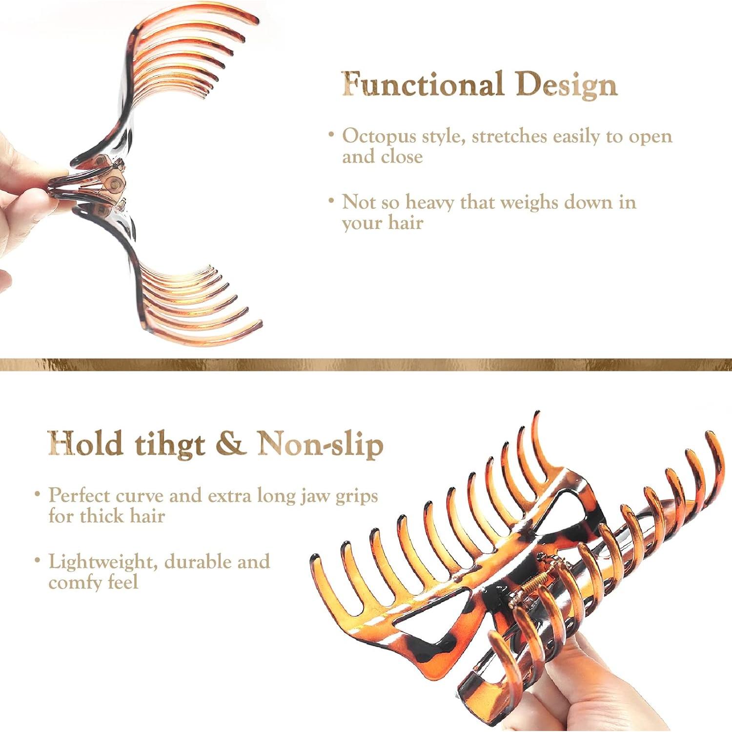 Clips de Garra Grandes LILIEBE 5.5" para Cabello Grueso 4pcs