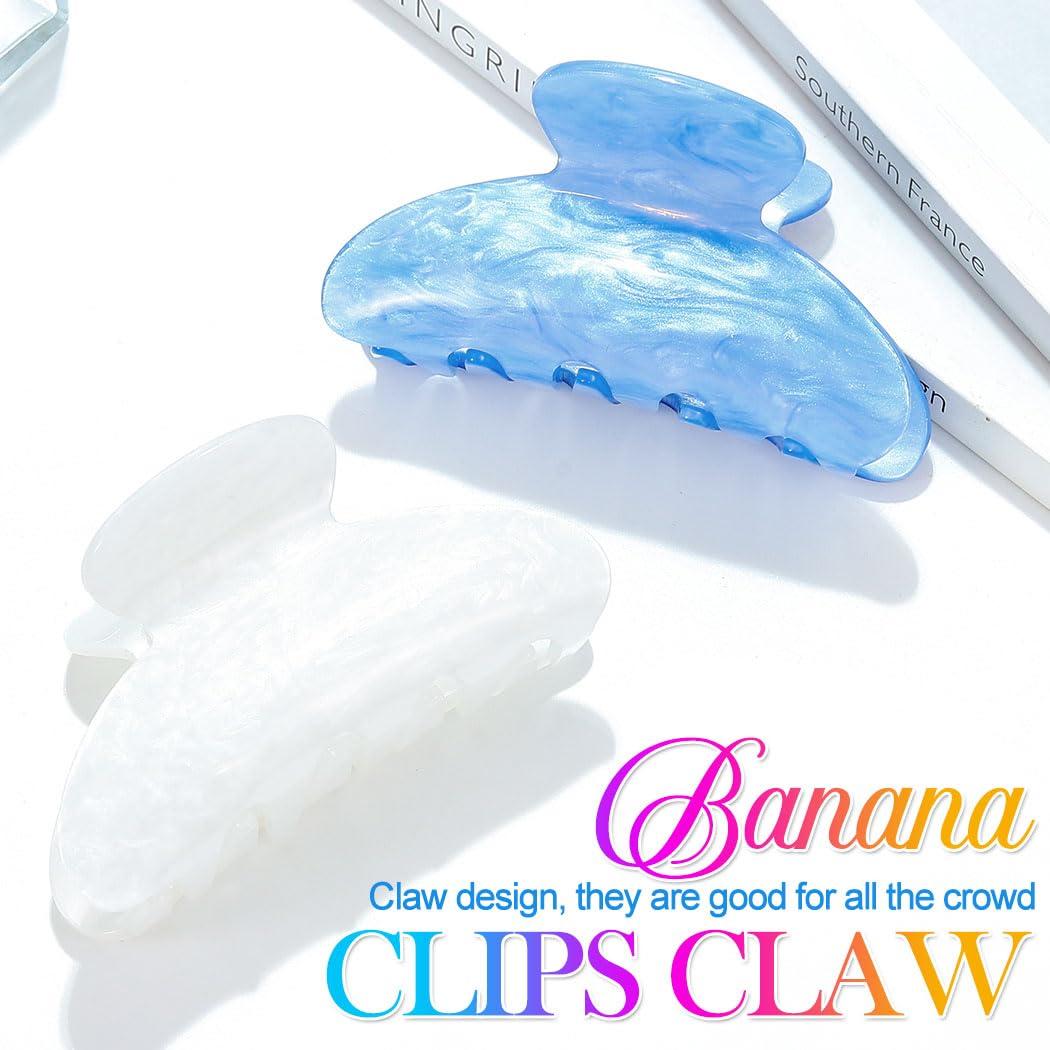 Clips de Garra Acrílicos CAKURE Rosa y Azul Medianos 8.5 cm