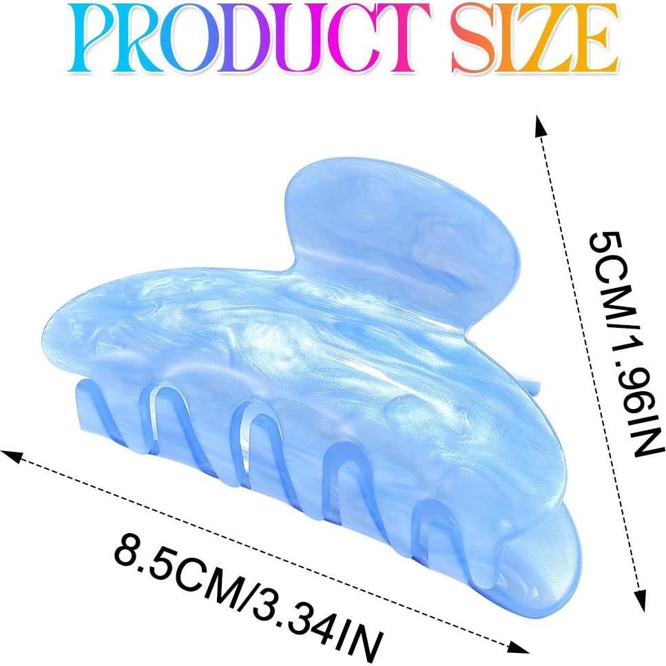 Clips de Garra Acrílicos CAKURE Rosa y Azul Medianos 8.5 cm