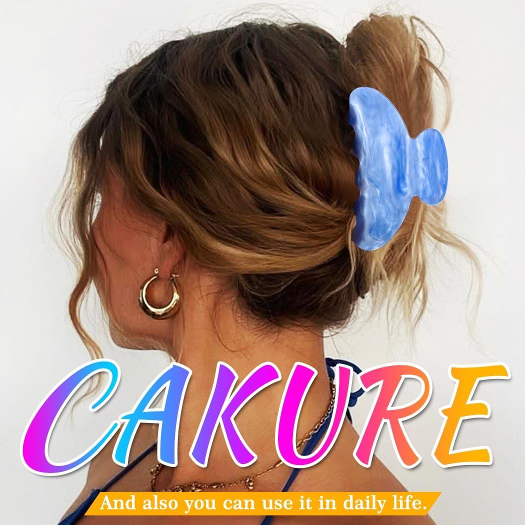 Clips de Garra Acrílicos CAKURE Rosa y Azul Medianos 8.5 cm