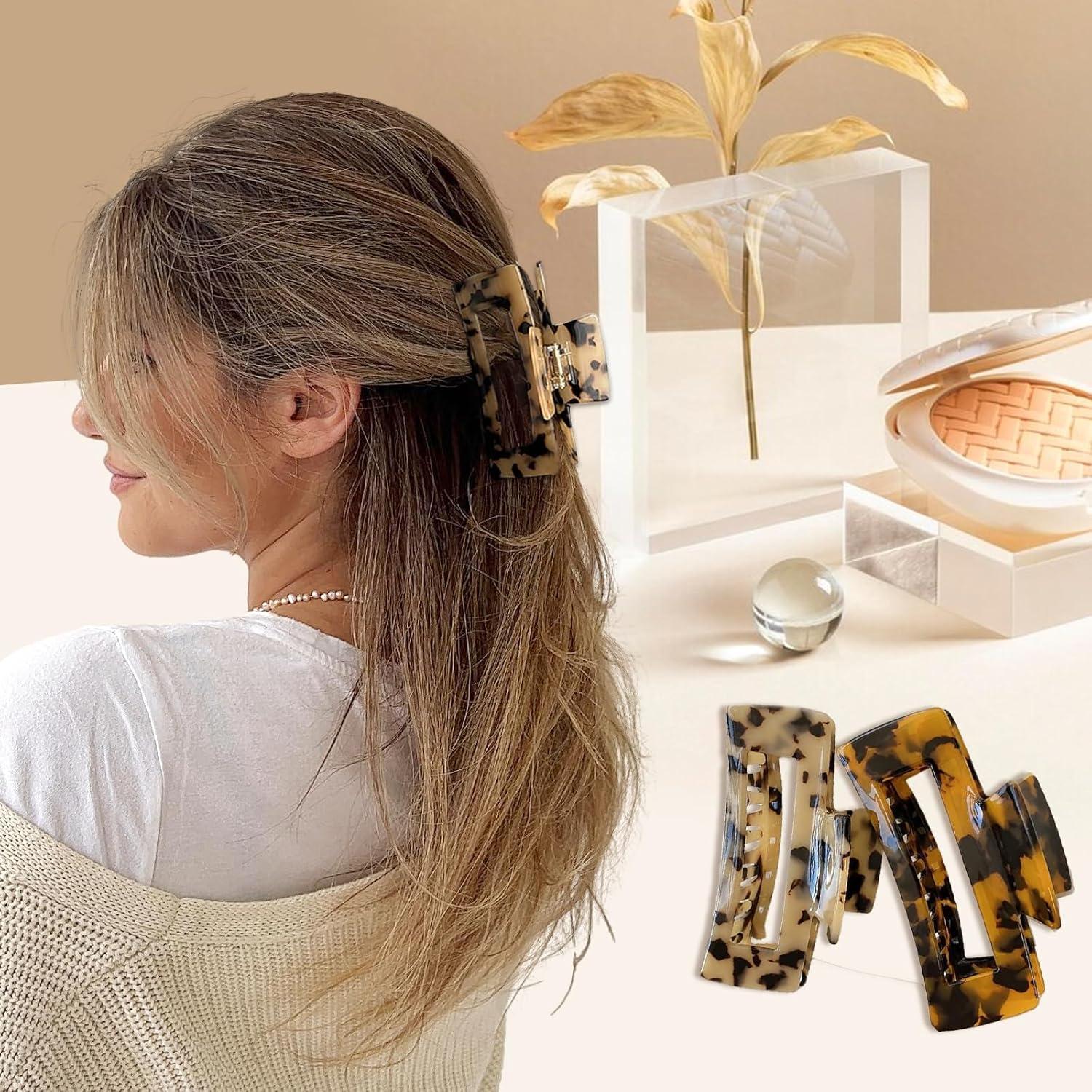 Garras de Pelo Grandes Wekin Tortuga Acrílico Paquete de 2