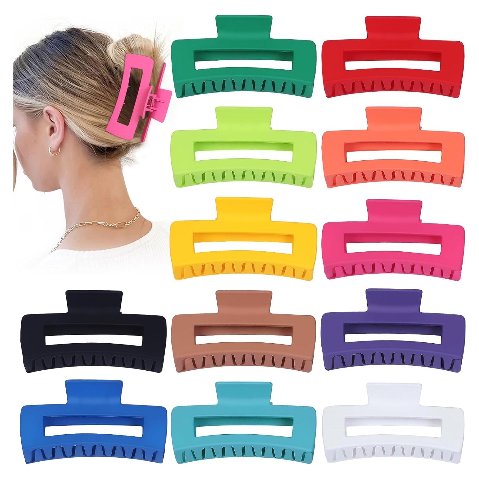 Pinzas Jumbo para Cabello Grueso Sisiaipu - 12 Piezas 10.41 cm