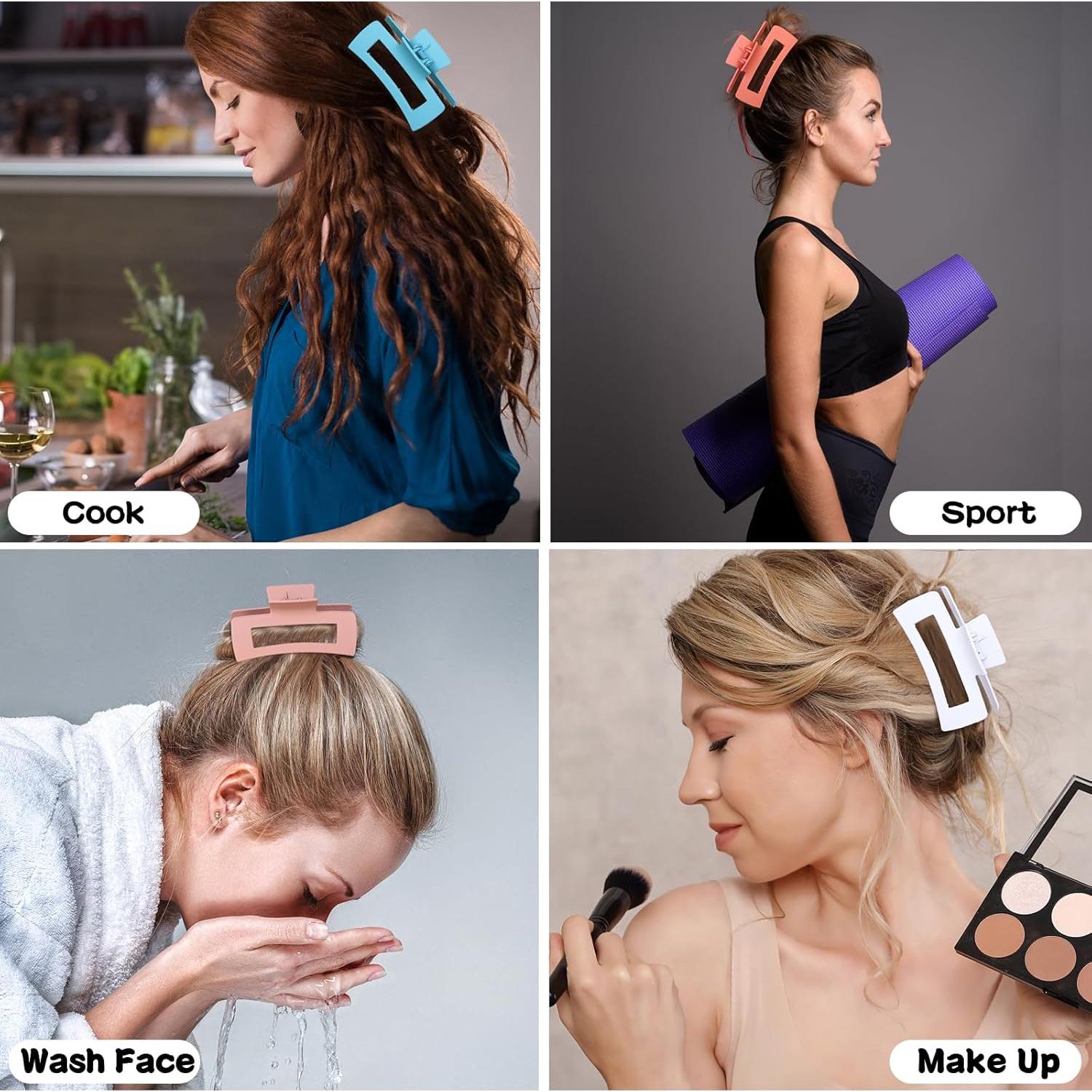 Pinzas Jumbo para Cabello Grueso Sisiaipu - 12 Piezas 10.41 cm