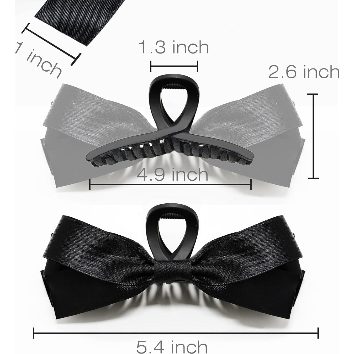 Clips de Garra con Lazo Sizobi - 2 Piezas Blanco y Negro