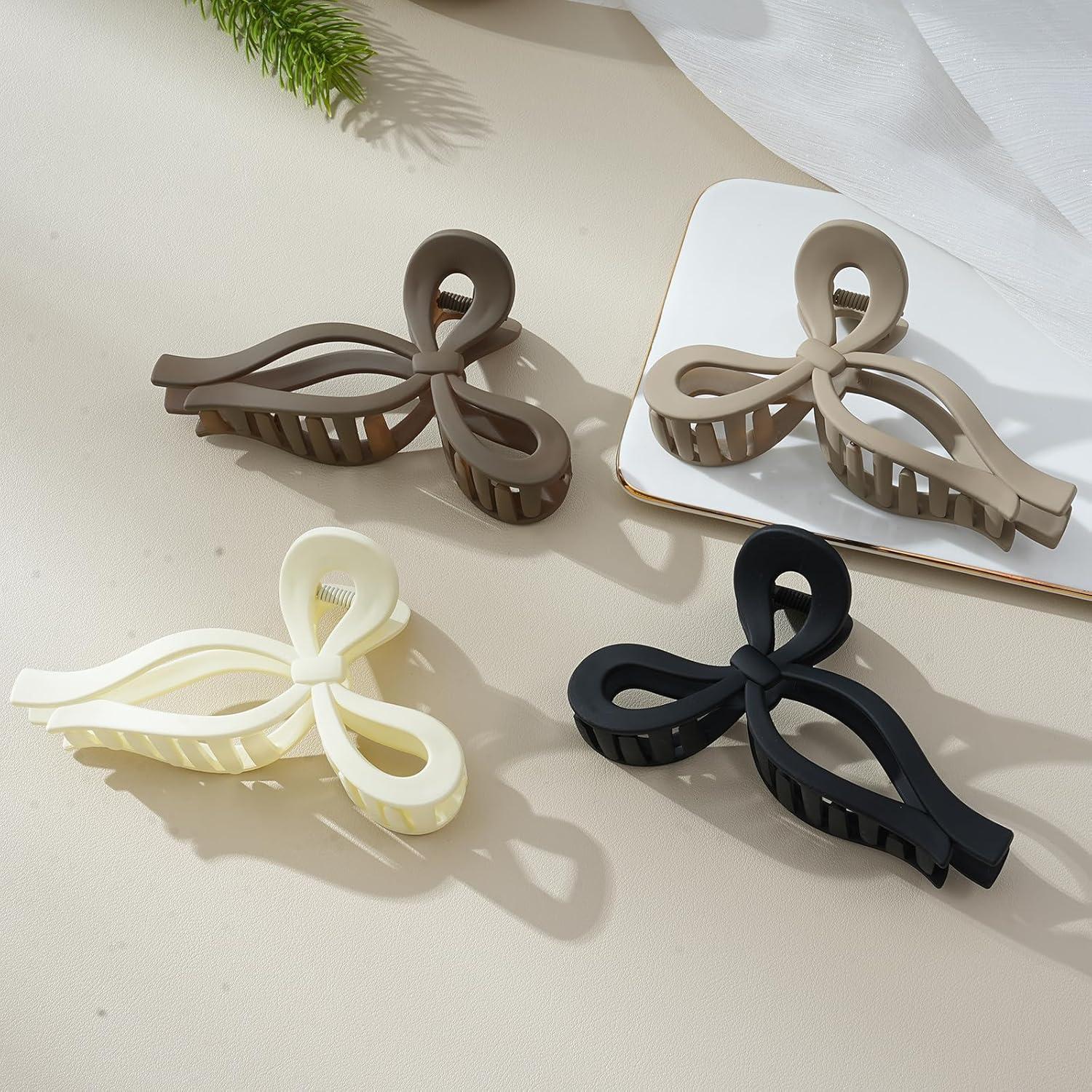 4 Clips de Pelo con Lazo Chlins - Antideslizantes y Grandes