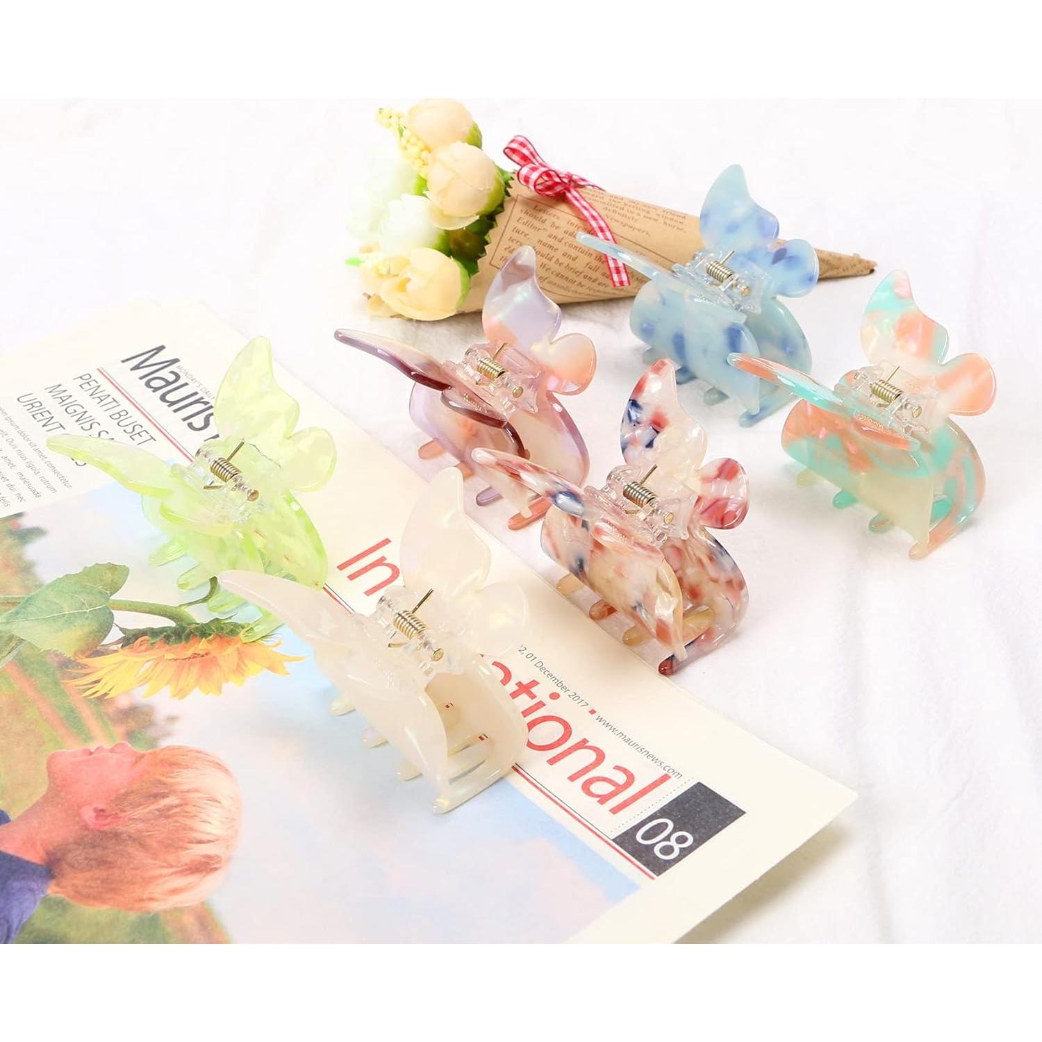 Garras de cabello mariposa NAISIER 6 Pcs caparazón tortuga