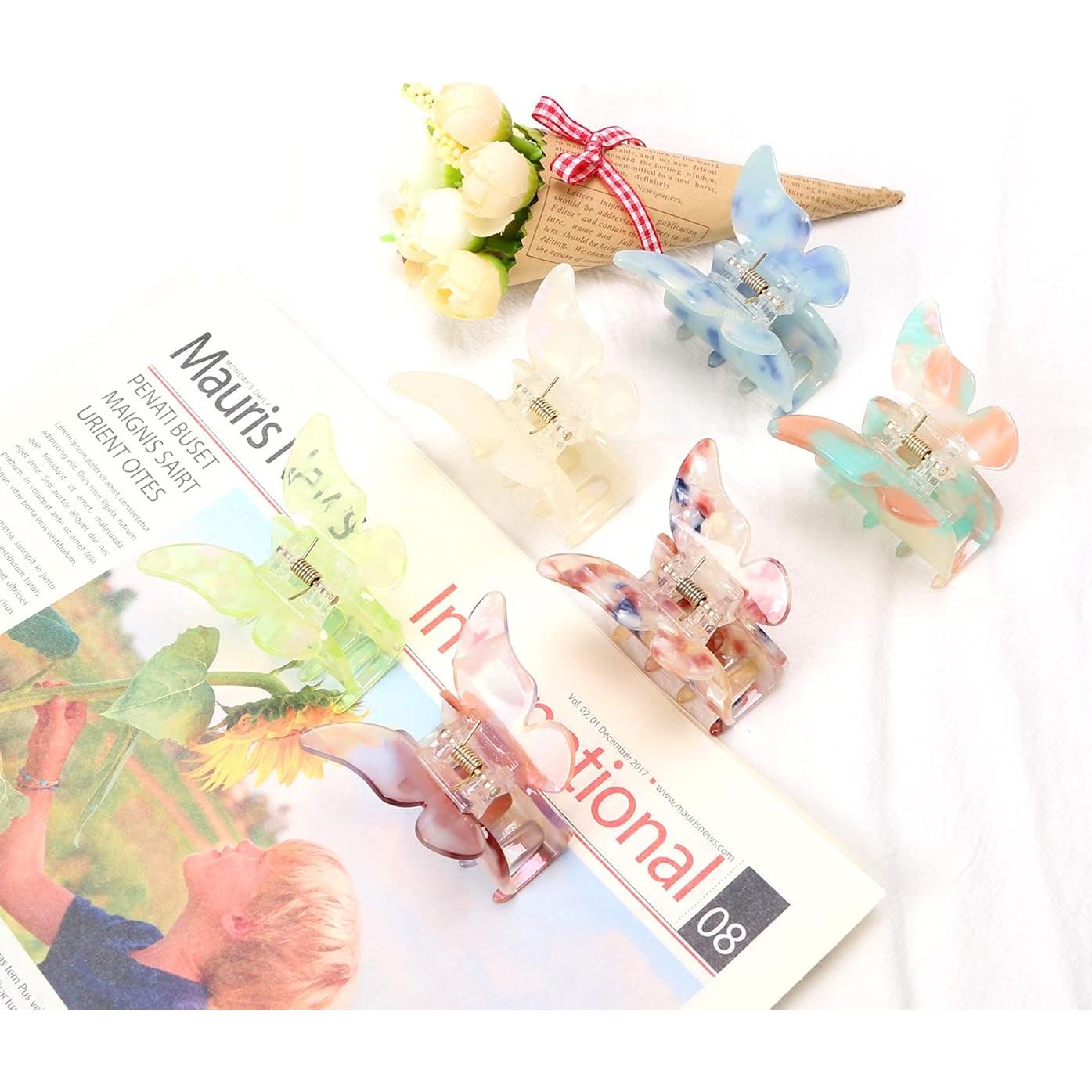 Garras de cabello mariposa NAISIER 6 Pcs caparazón tortuga