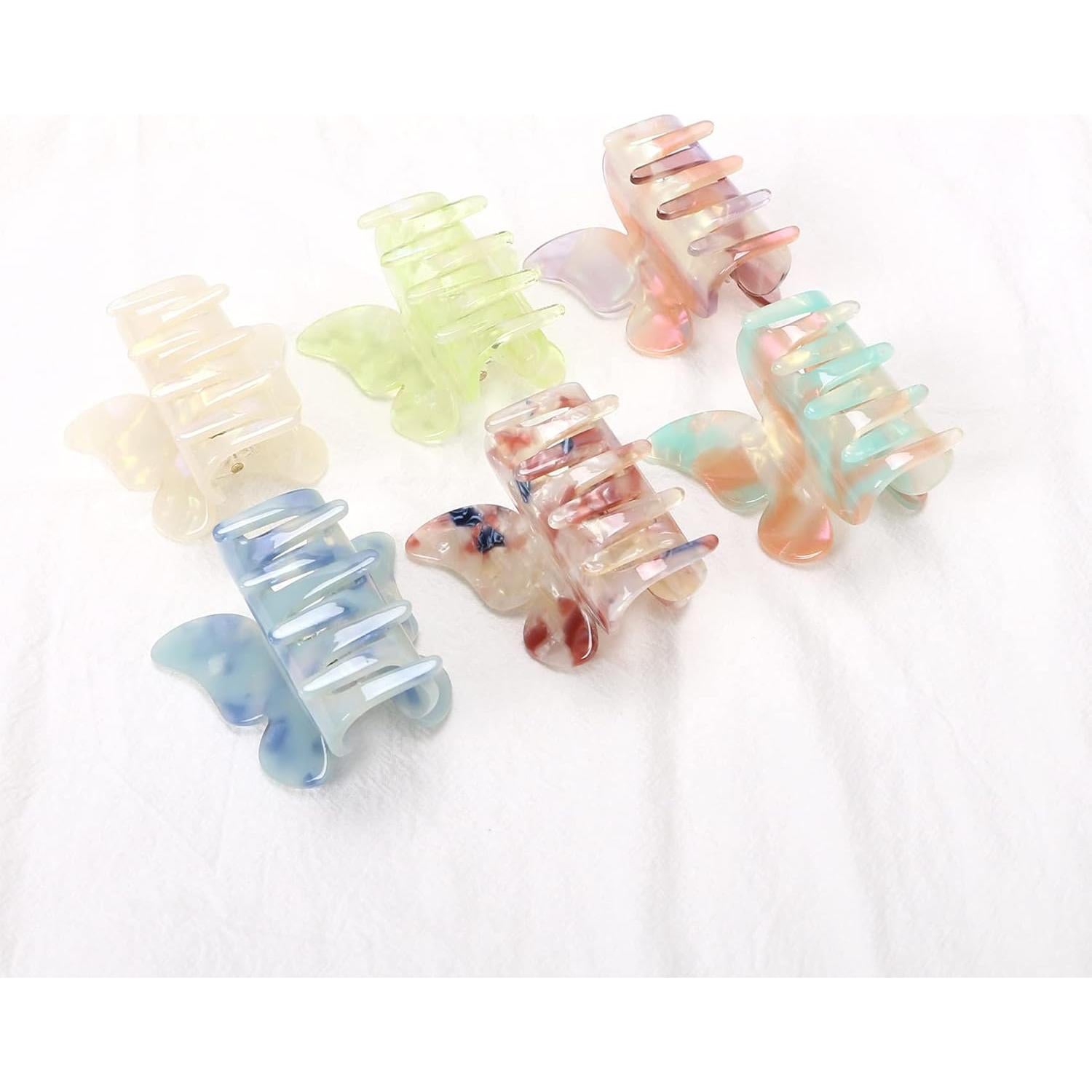 Garras de cabello mariposa NAISIER 6 Pcs caparazón tortuga