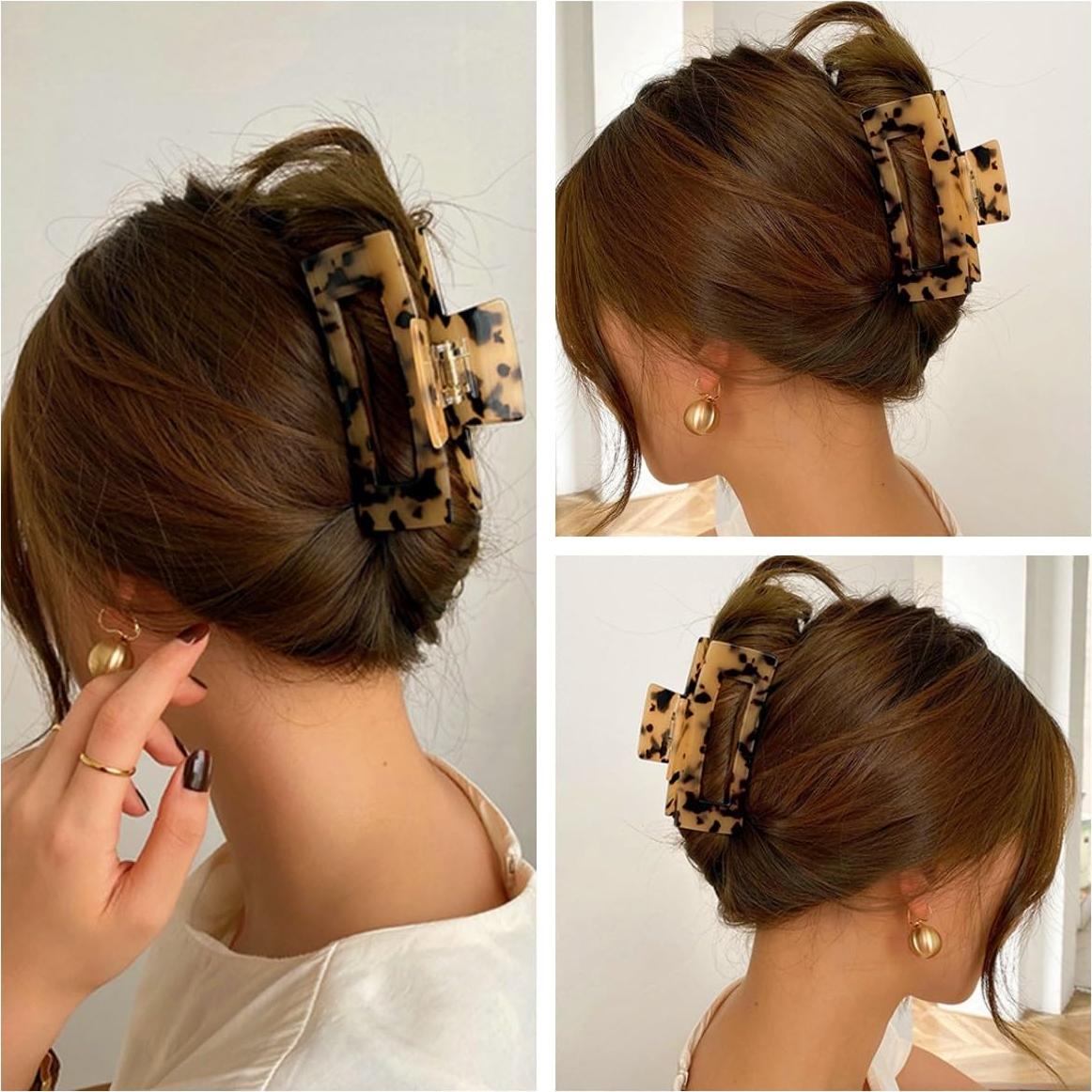 Clips de Garra para Cabello Textention - Diseño Francés 10.5x5.5cm